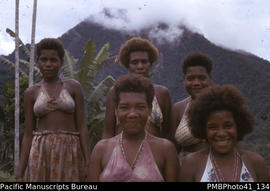 'Bethuel [front right], wife of headman Chamatete, with women carriers from Malakuna, Weather Coa...