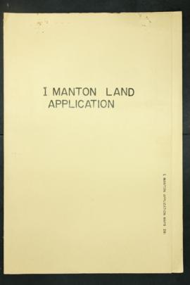 Report Number: 281 Land Application, I. Manton, Western Highlands. [Map only.] Includes map with ...