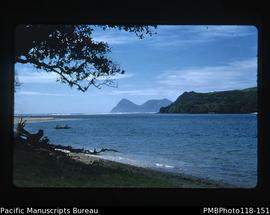 'From Nguna beach. Emau island in distance and Pele close up. Emau was also seen from Onesua.'
