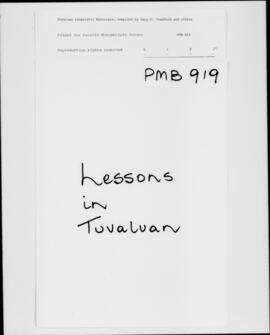 Lessons in Tuvaluan language
