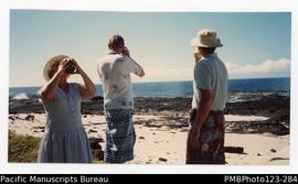 Margaret Arbon, with Stan Sismey and Richard Arbon visiting the blowholes, Savaii