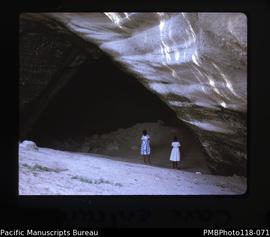 'Lelepa cave entrance and quils'