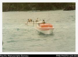 Small boats coming in at Cascades, Norfolk Island