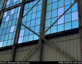 Bullet impacts on an aviation hangar’s façade on Ford Island, Pearl Harbor, Oahu. The impacts wer...