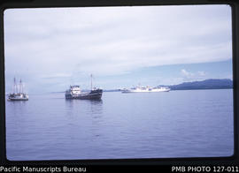 'MV Ta i Natoba, MV Sigawale and MV Cable Enterprise moored off Suva, Fiji'