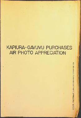 Report Number: 171 Kapiura-Gavuvu Purchases Air Photo Appreciation. [Map only, 'Kapiura-Gavuvu Pu...