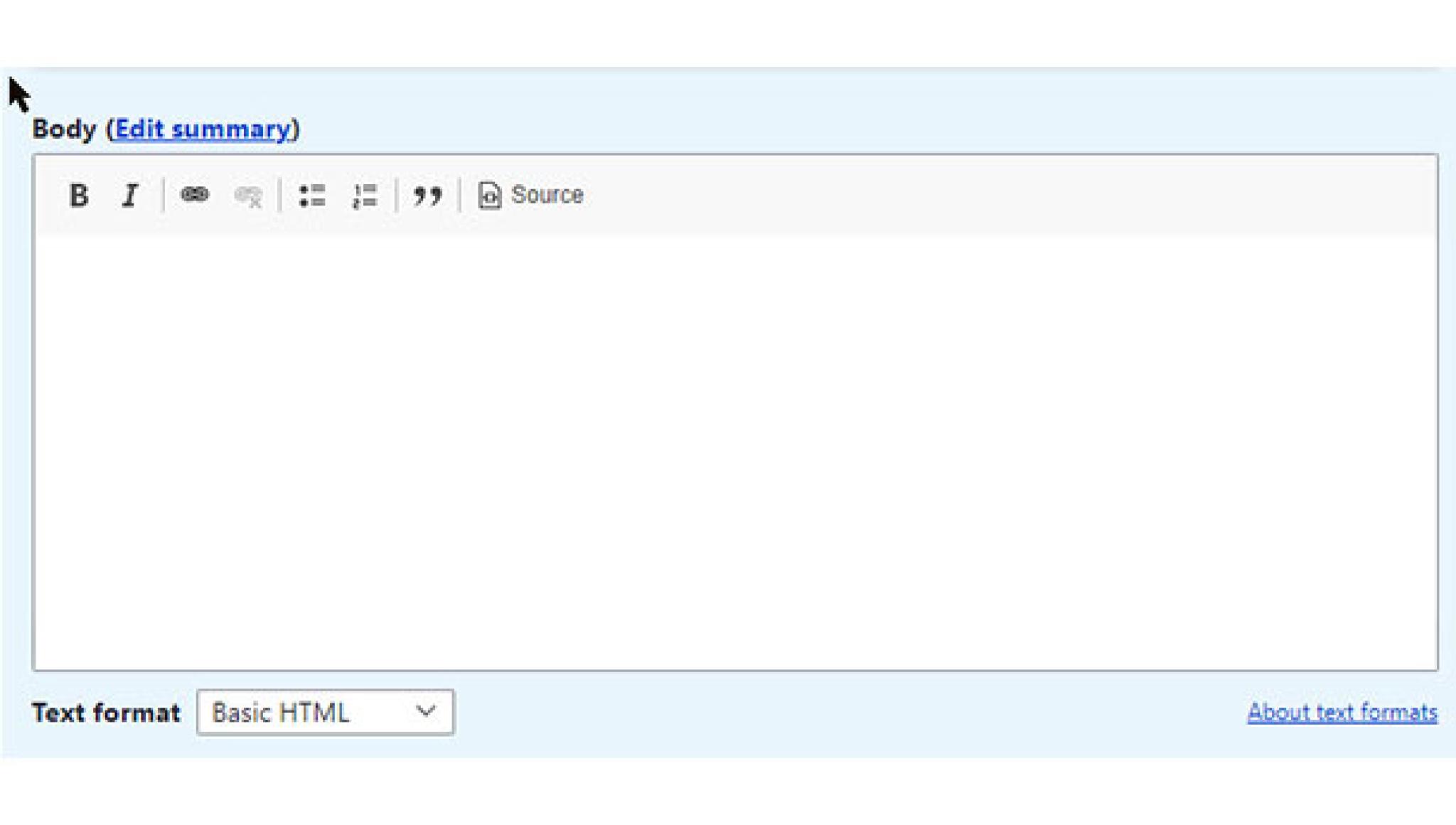 Body text entry box