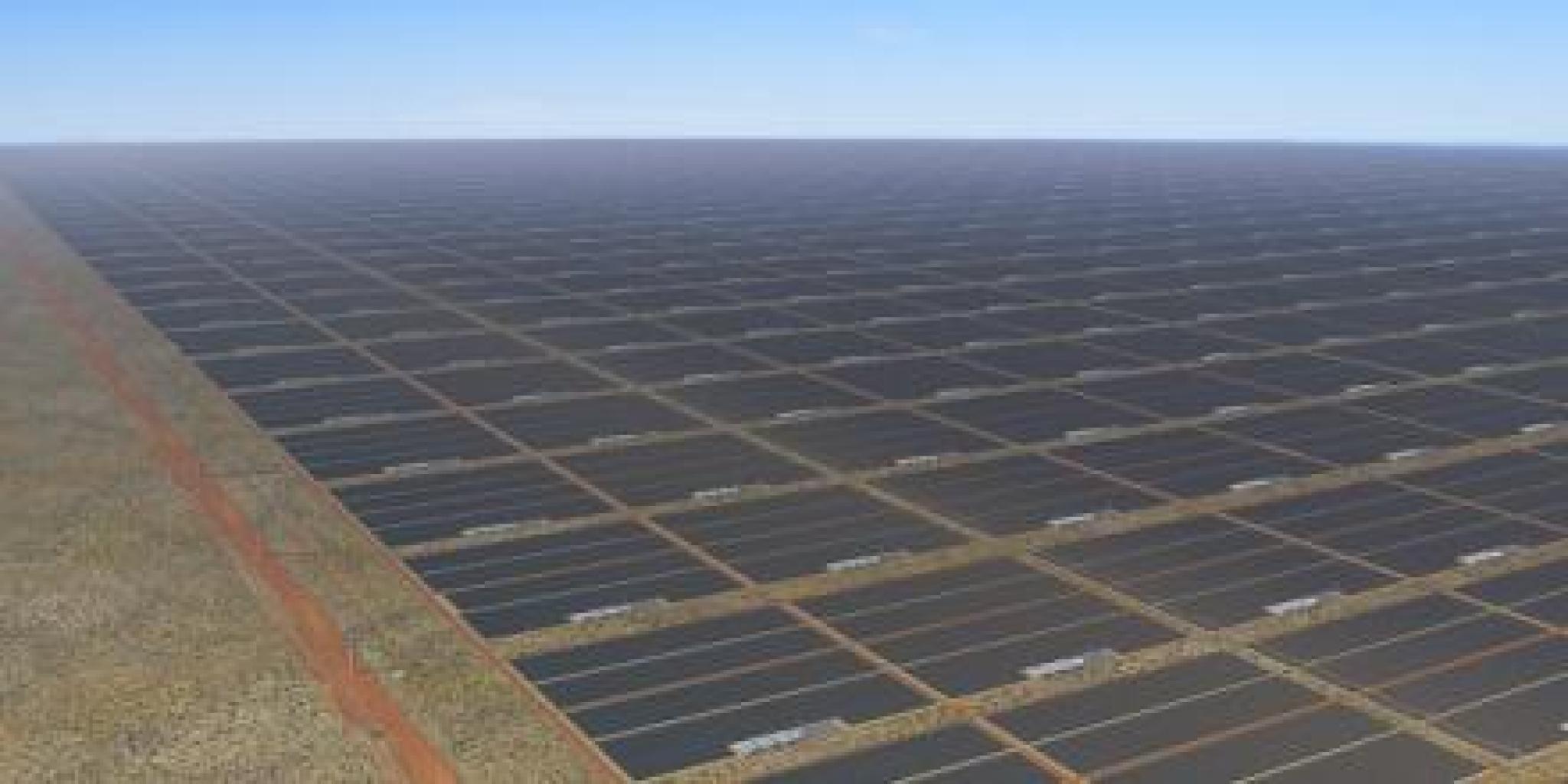 Sun Cable render of solar precinct, used with permission. https://suncable.energy/assets/ 
