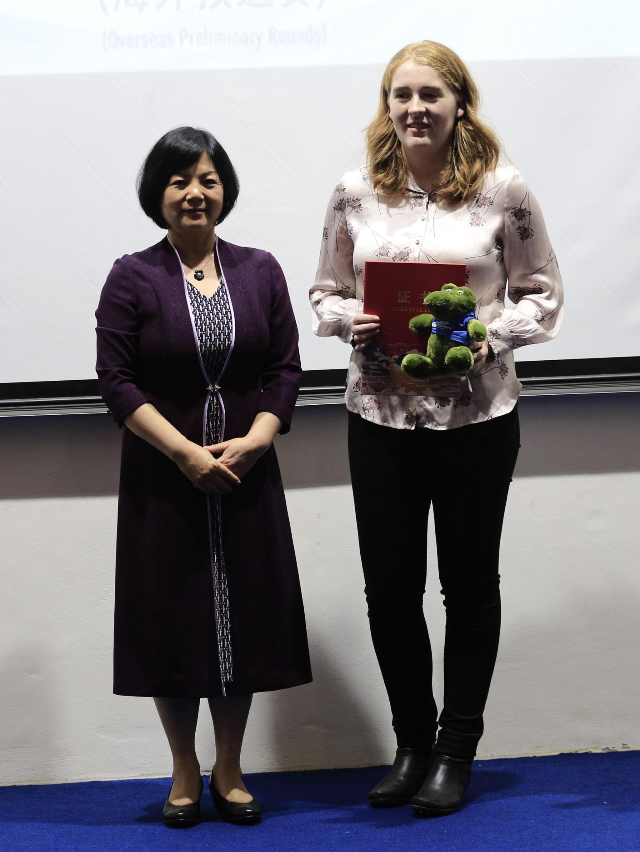 Cosette Craig, winner at the Chinese Bridge Competition (Photo Supplied)
