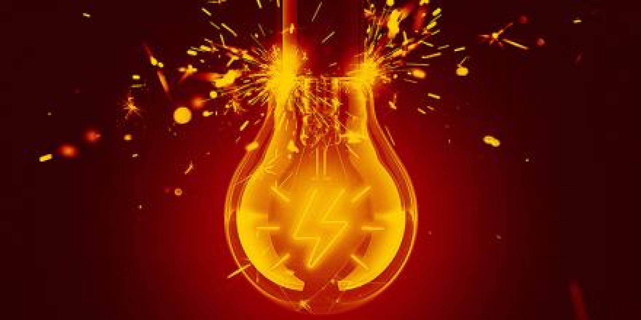 Image: Conversations 1, Disruptions. Lightbulb with power