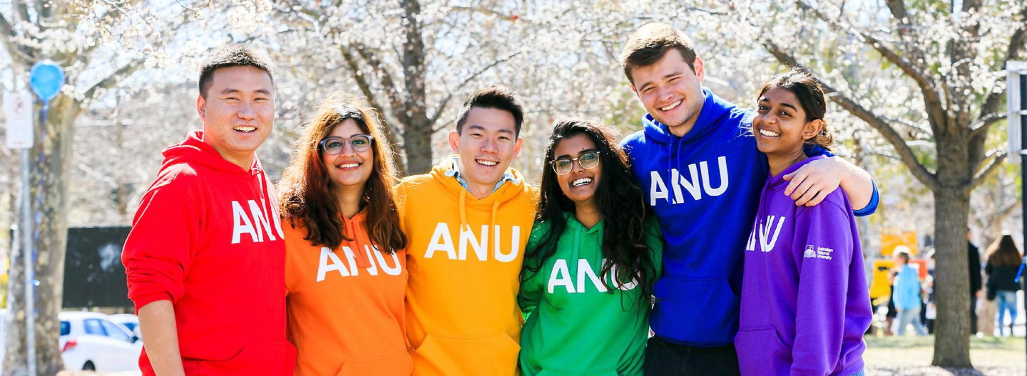 Students in coloured hoodies