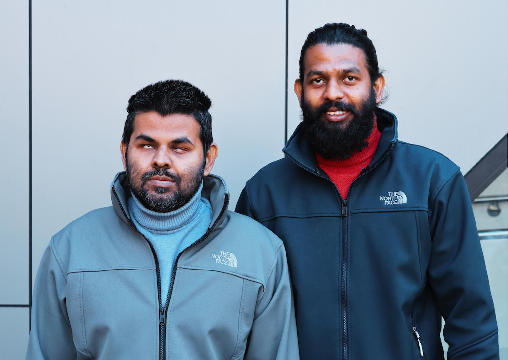 Sanjaya stands with his brother Dhanushka