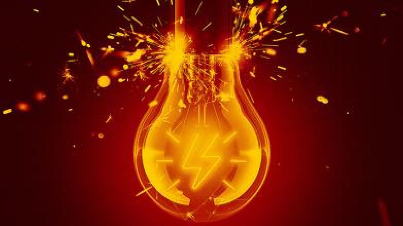 Image: Conversations 1, Disruptions. Lightbulb with power