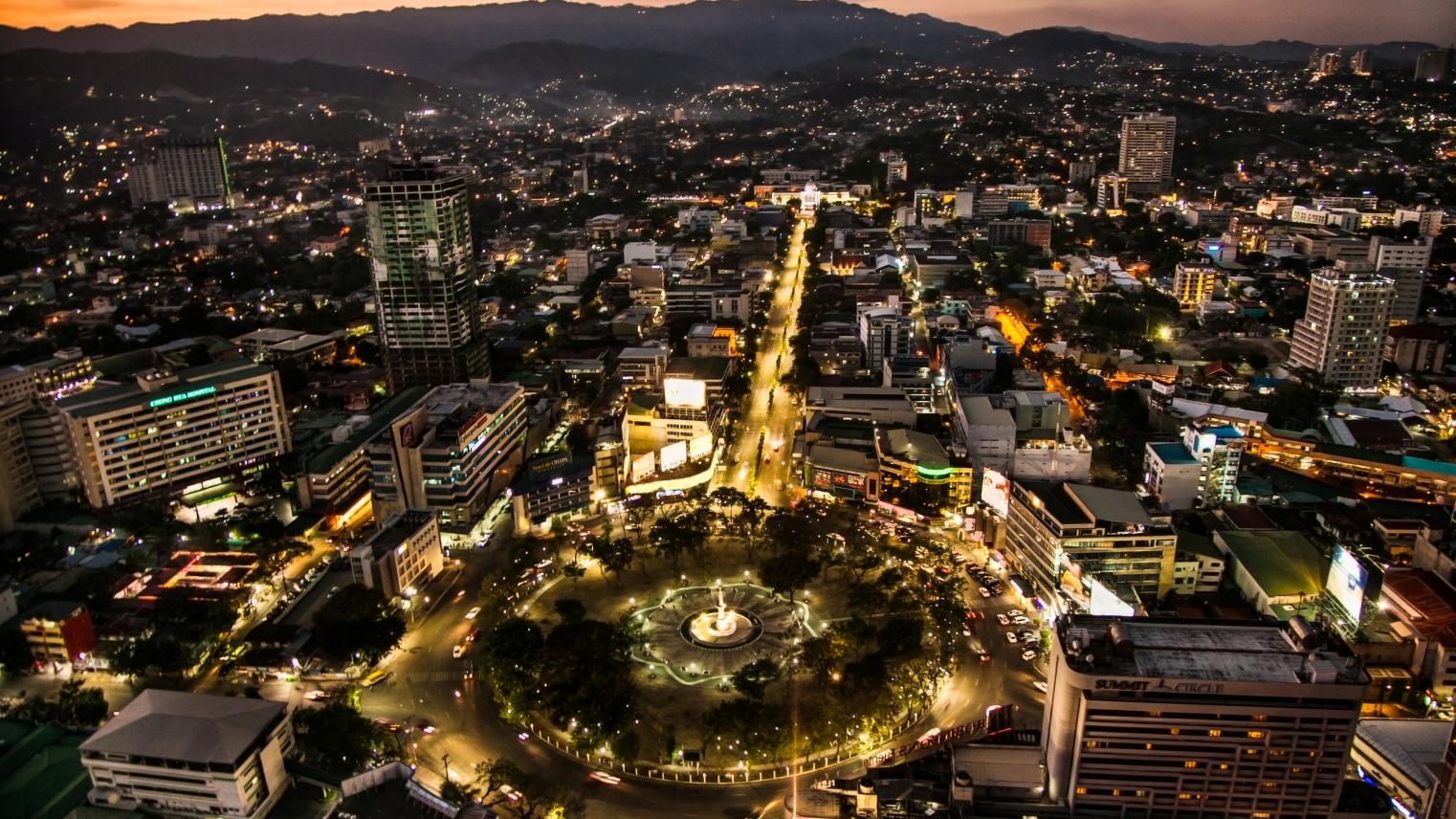 Panorama of Cebu city in sunset, Philippines Panorama of Cebu city in sunset, Philippines