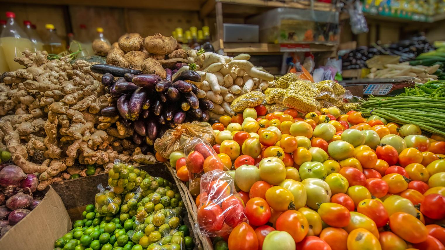 Fresh and Local A Filipino Wet Market Experience A colourful selection of Filipino fruit and vegetables at a local market