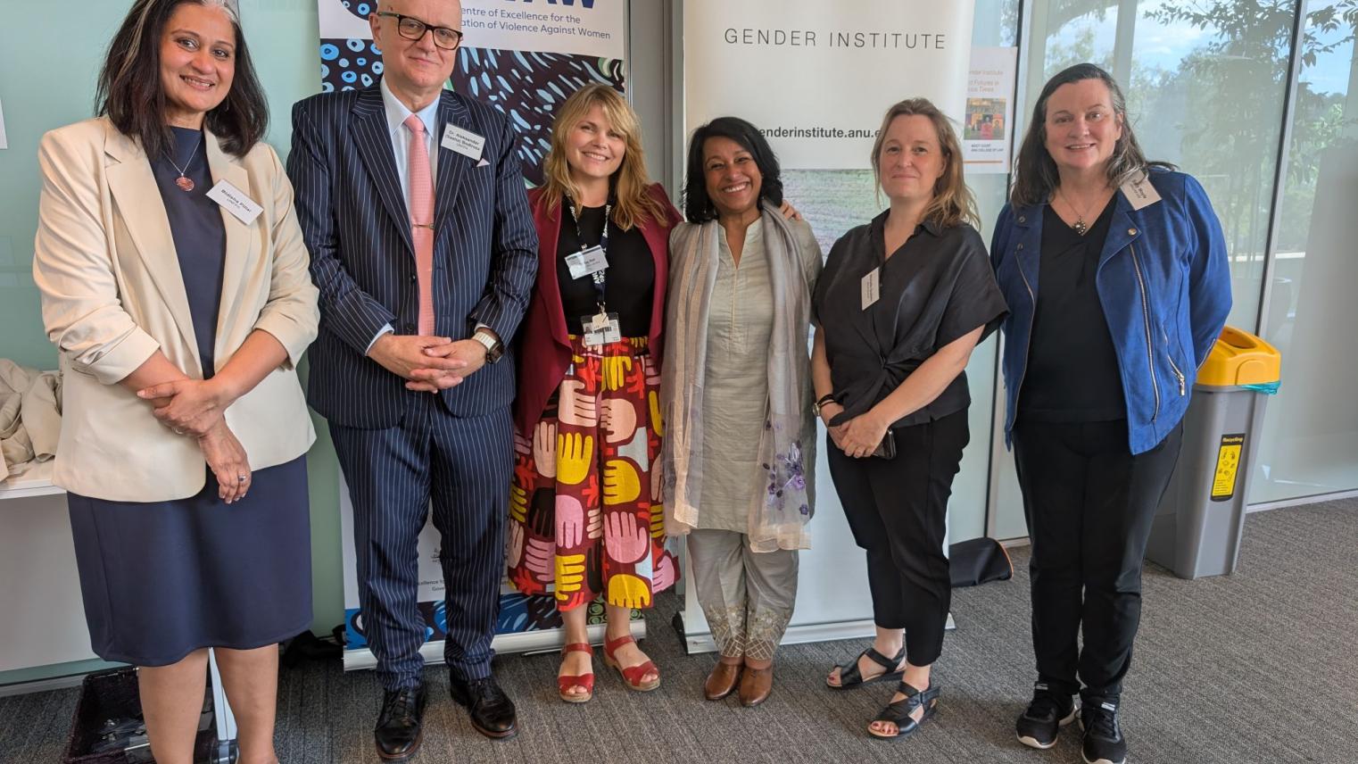 Bidisha Pilla, Aleksandar (Sasha) Bodiroza, Dr Zoe Bell, Prof Bina D'Costa, Michelle Godwin, Sally Moyle
