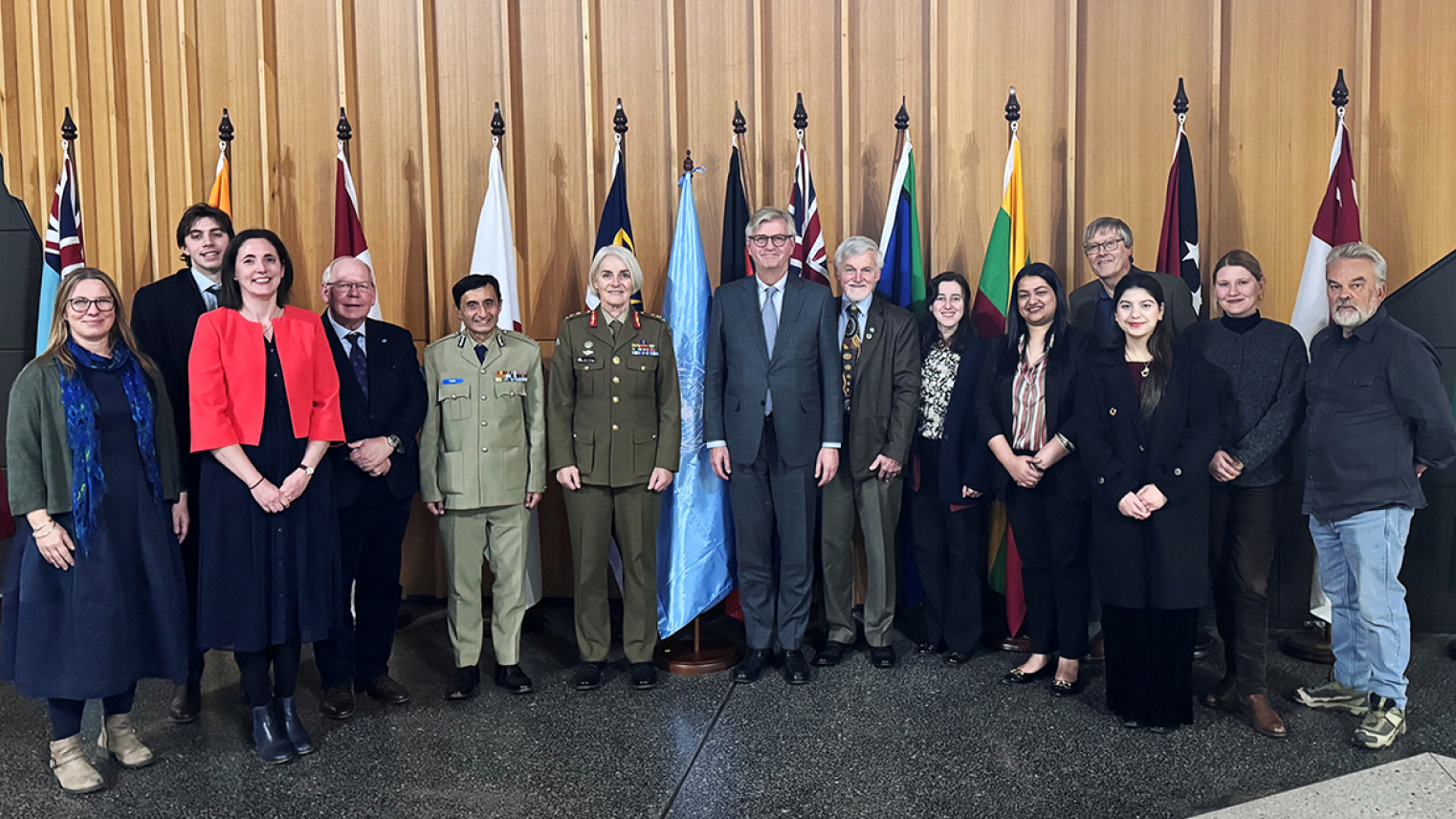 Bell School academics with UN leadership and interns