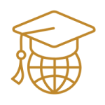 Internet globe with a graduates hat 